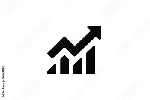 Simple black upward trending graph icon (2)
