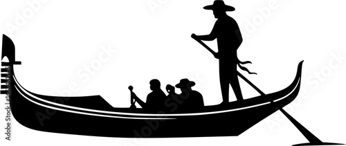 Gondoliers icon logo vector silhouette
