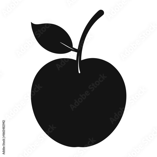 Vitamin C rich tropical cherry fruit, acerola fruit silhouette on white background