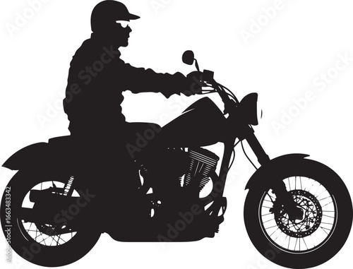 Silhouette of a man on a bike, firmly holding the handlebars.