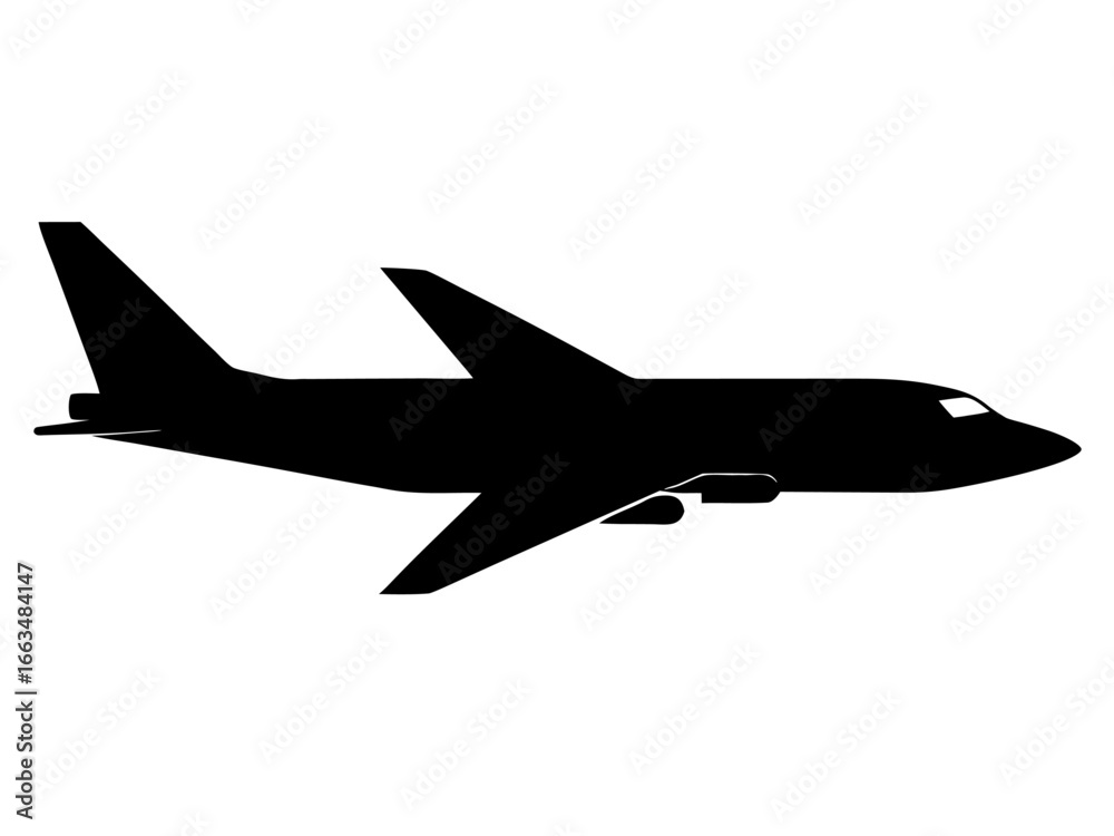 Fototapeta premium Aircraft silhouette vector,airplane icon illustration
