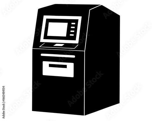ATM machine black silhouette vector,ATM machine icon