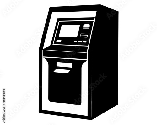 ATM machine black silhouette vector,ATM machine icon