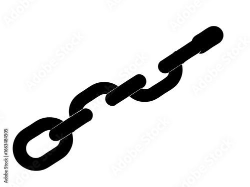 Broken chain icon,Chain  black silhouette vector