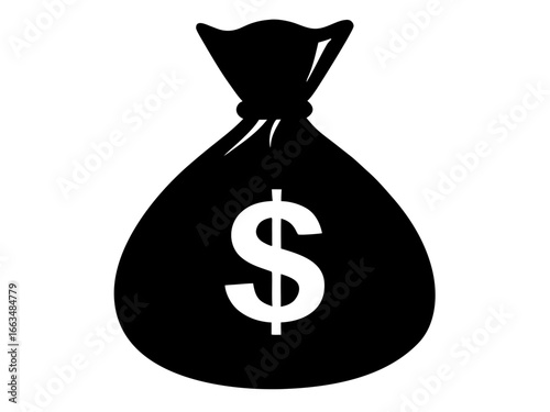 Money Bag Silhouette Vector, Money bag icon