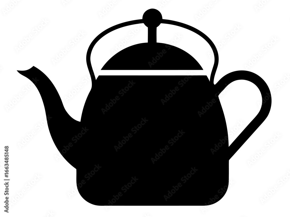 Obraz premium Kettle silhouette vector illustration,tea Kettle icon