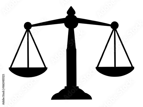 Judge scale black silhouette vector,balance scale icon