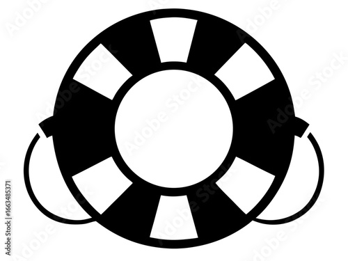 safety lifebuoy black silhouette vector,Lifebuoy in Sand or Water 