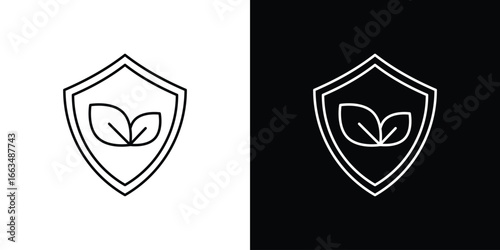 Shield with leafs icon