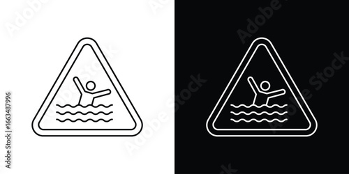 Risk of drowning warning sign