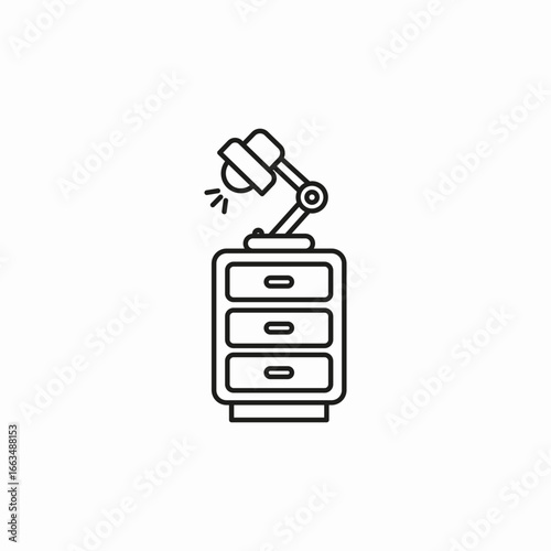 nightstand desk lamp icon sign vector