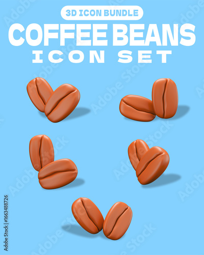 3D Coffee Beans Pair Icon