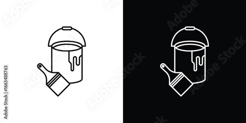Paint bucket and paint brush icon