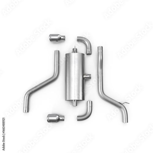 Car Exhaust Parts Top View