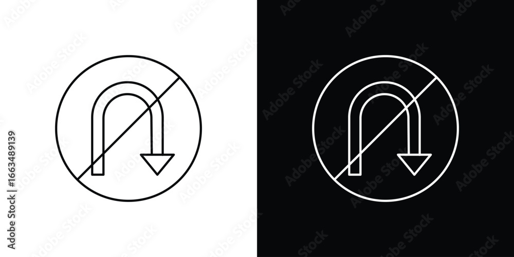 Obraz premium No u turn road sign