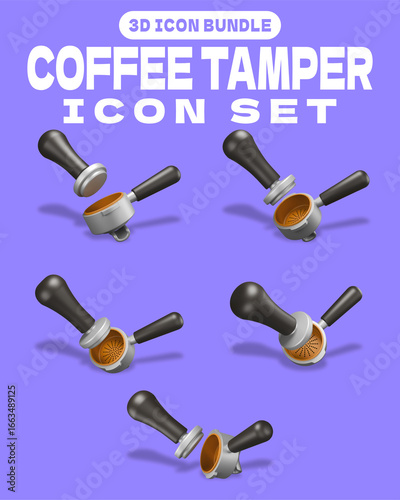 3D Coffee Tamper with Portafilter Icon