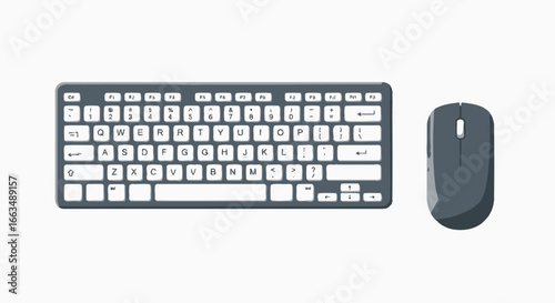 Gray Keyboard and Mouse Set for Computer Use