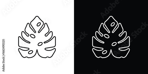 Monstera deliciosa plant leaf icon