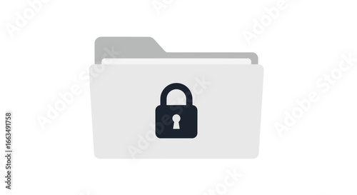 Secure Folder Icon with Black Padlock Symbol