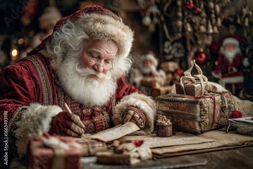 Santa Claus Prepares Gifts for Children