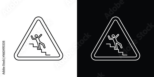 Caution stairway sign