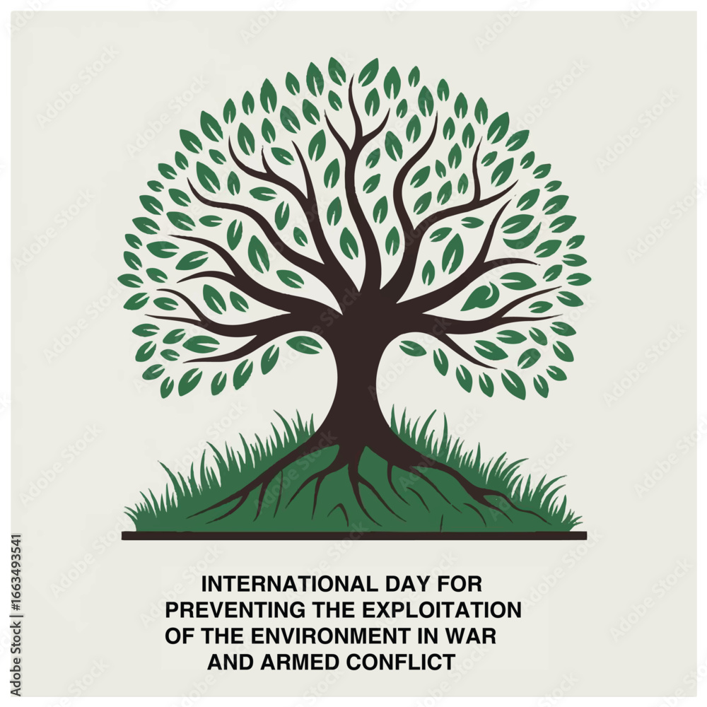 Obraz premium International Day raises awareness protecting environment during war and armed conflict globally