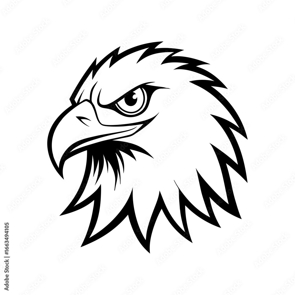 Obraz premium eagle head line art vector