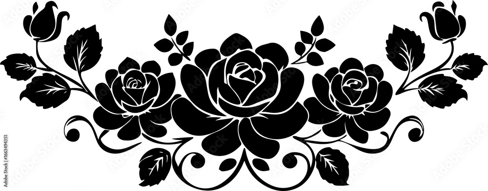 custom made wallpaper toronto digitalDecorative vintage roses with flourish swirl vector