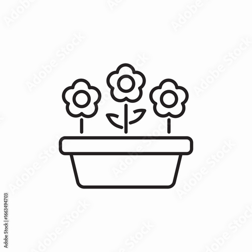 flowers pot icon sign vector