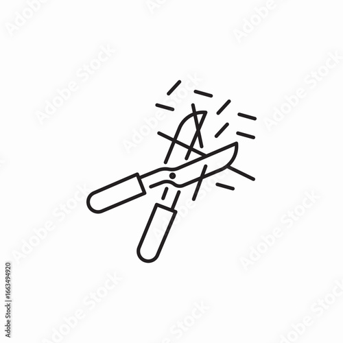 garden scissors icon sign vector