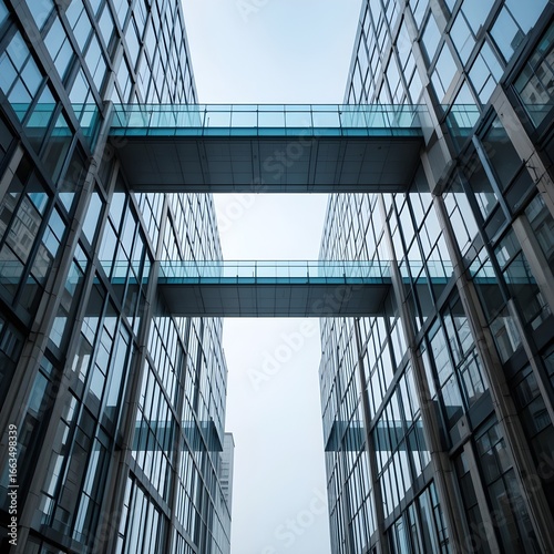 building connecting bridge, sky bridge, building bridge, AI Generative