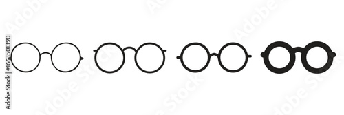Retro eye glasses vector icon, glasses icon