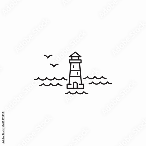 sea lighthouse icon sign vector