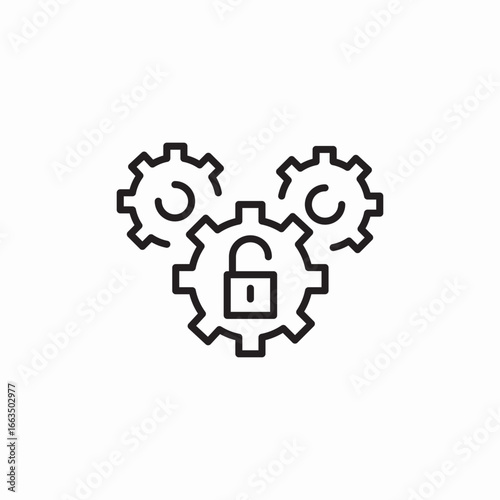 settings lock icon sign vector