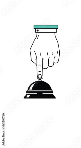 Hotel service bell ringing interaction customer assistance hospitality desk communication