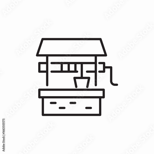 waterwell water icon sign vector