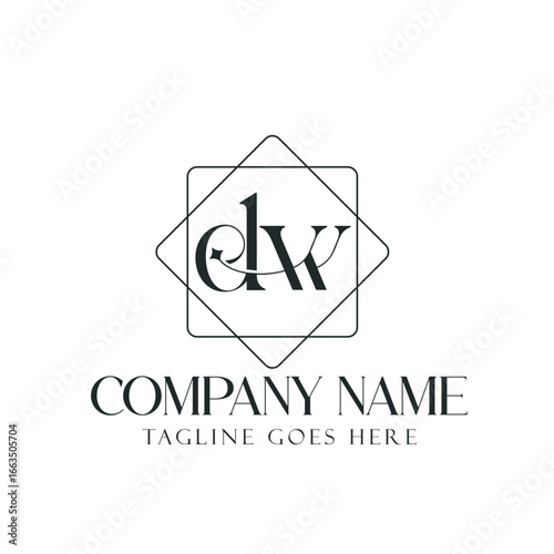 Creative Letter DW or WD Luxury Vector Logo Design for Jewelry, and Boutique. 標誌設計, ロゴデザイン, Diseño de logotipo