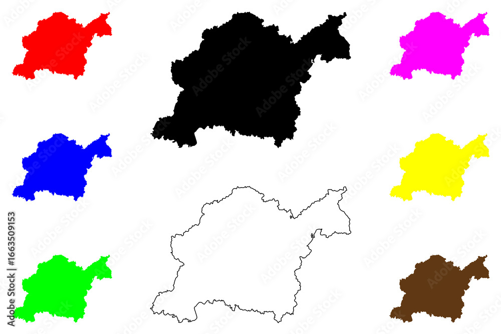 Naklejka premium Toyota city (Japan, Nihon-koku or Nippon-koku, Chubu region) map vector illustration, scribble sketch Toyota-shi map