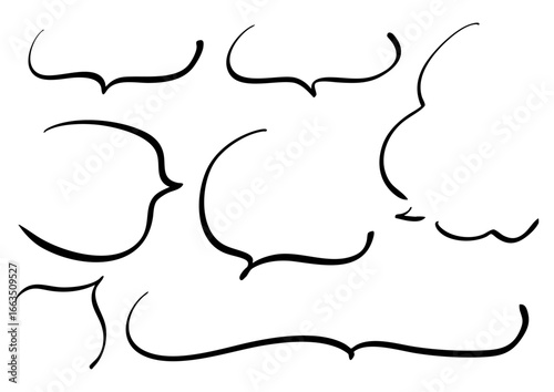 ペンの手描き吹き出しセット 黒