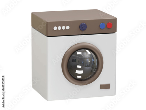 Washing Machine icon 3d  rendering illustration
