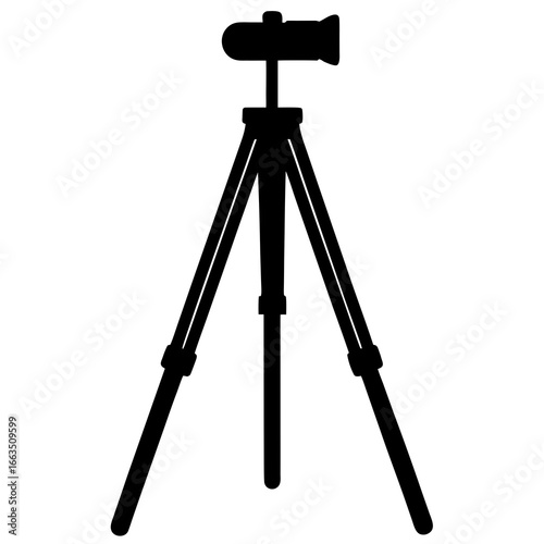 Vector silhouette of a camera tripod