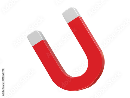 Magnet icon 3d  rendering illustration 