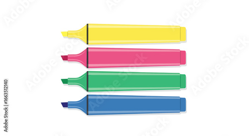 Four Colorful Highlighters in a Row
