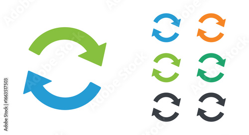 Circular arrows in different colors for infographics and presentations