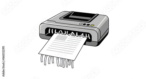Gray Paper Shredder Shredding Document with Strips
