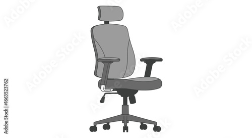 Gray Modern Office Chair with Adjustable Features