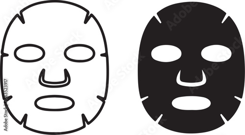 Vector art of sheet face mask for beauty and skincare treatment on isolated