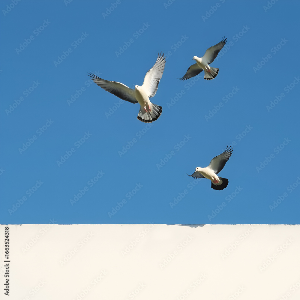 Obraz premium Pigeons Over Paintwork