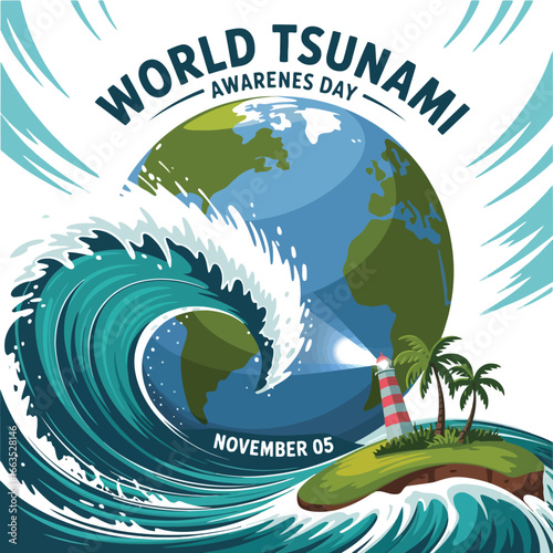 World Tsunami Awareness Day: Earth Faces a Giant Wave and Lighthouse