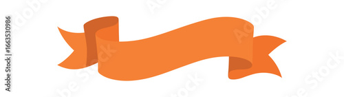 flat vector ribbon banner with wave like folds no text no outline only solid color isolated on white